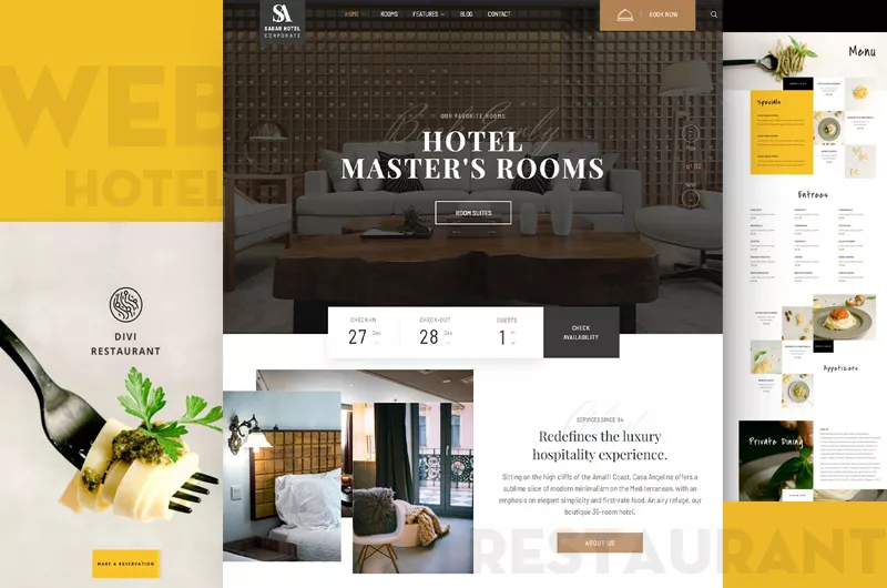 Thiết kế web nhà hàng, khách sạn