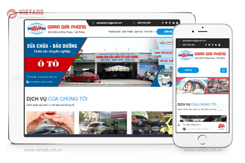 Thiết kế website trung tâm sữa chữa ô tô đẹp - chuẩn SEO