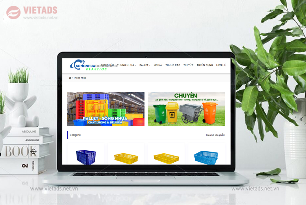 Thiết kế web cung cấp sóng nhựa công nghiệp, pallet, thùng nhựa đẹp