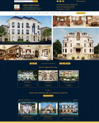 Mẫu website kiến trúc, nội thất, xây dựng đẹp đẳng cấp