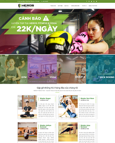 Thiết kế website phòng tập gym, yoga, fitness đẹp thu hút