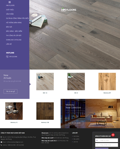 Mẫu website bán sàn gỗ cao cấp