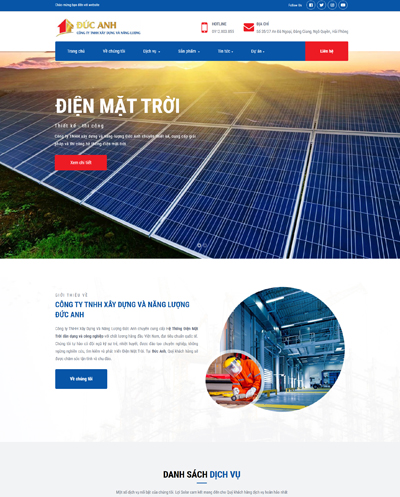 Mẫu website năng lượng mặt trời chuyên nghiệp chuẩn SEO