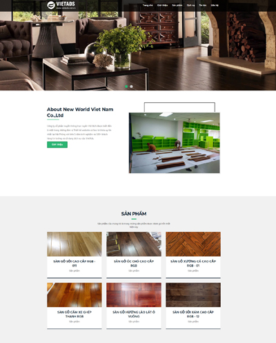 Mẫu website giới thiệu sản phẩm sàn gỗ