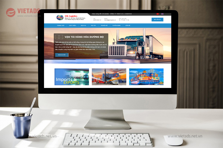 Mẫu website vận tải Logistics