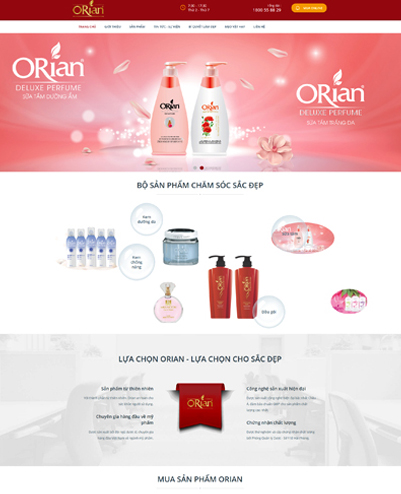 Mẫu thiết kế website mỹ phẩm, dầu gội Orian