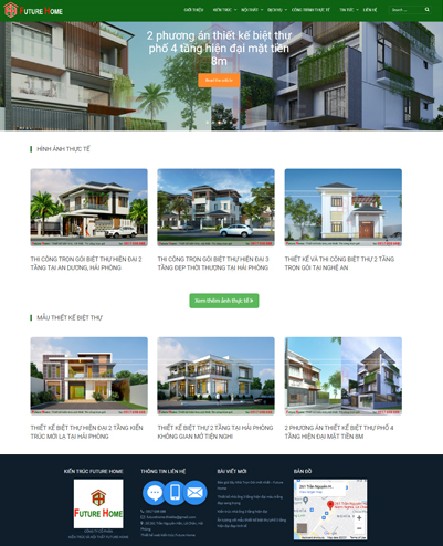 Mẫu thiết kế website kiến trúc, xây dựng đẹp
