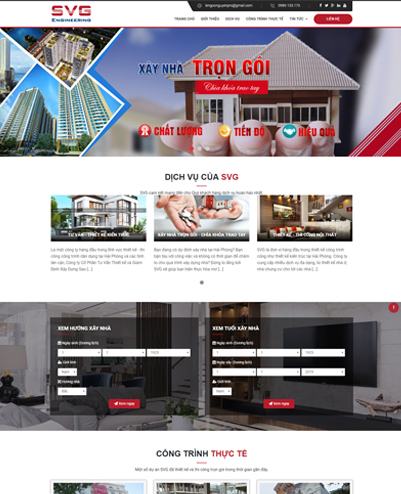 Thiết kế website công ty xây dựng, kiến trúc đẹp chuẩn SEO