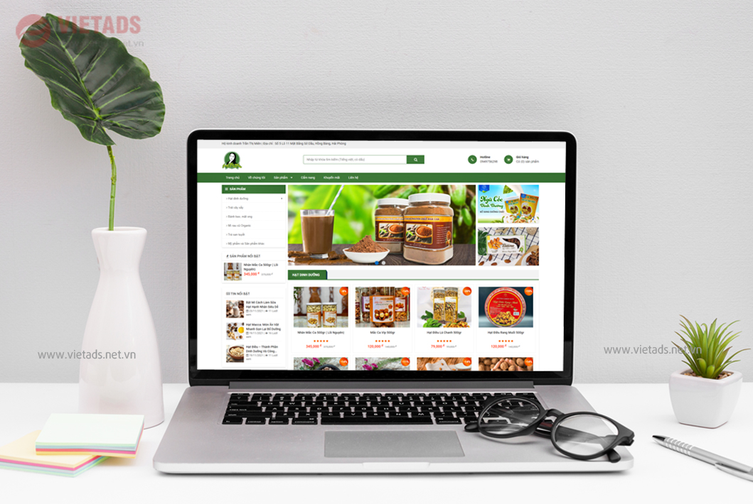 Thiết kế web bán thực phẩm Organic đẹp và chuyên nghiệp