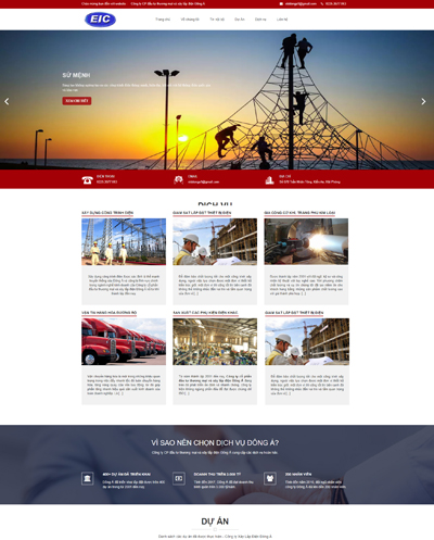 Mẫu website công ty xây lắp điện