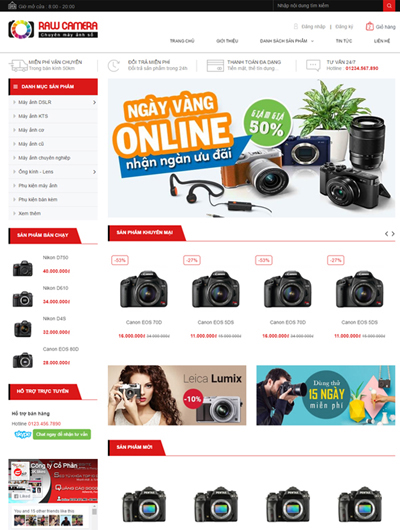 Mẫu website bán Camera đẹp