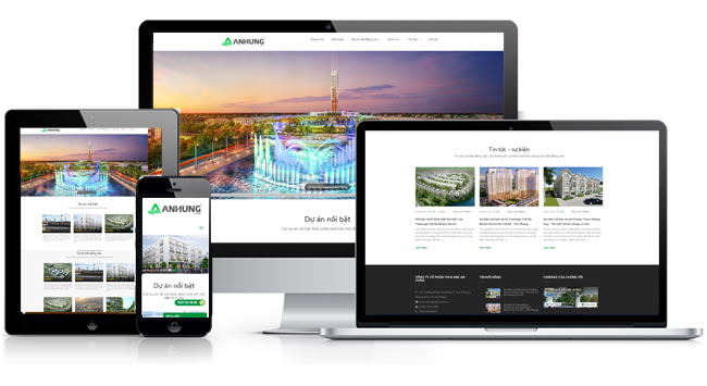 Mẫu website giới thiệu công ty bất động sản đẹp, chuyên nghiệp tại VIETADS