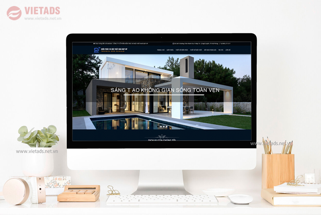Mẫu website Thiết kế Nhà Hải Phòng thiết kế sang trọng đầy tinh tế