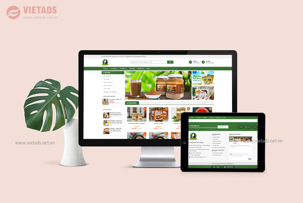 Giao diện web bán thực phẩm Organic đẹp, thu hút người dùng ngay lần truy cập đầu tiên