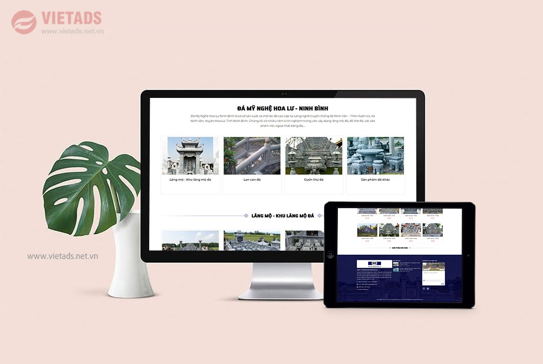 Thiết kế website đá mỹ nghệ, lăng mộ đá hoa lư Ninh Bình thu hút - VIETADS