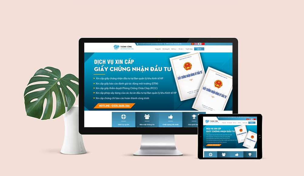 Thiết kế website giới thiệu công ty dịch vụ xin cấp chứng nhận đầu tư uy tín 