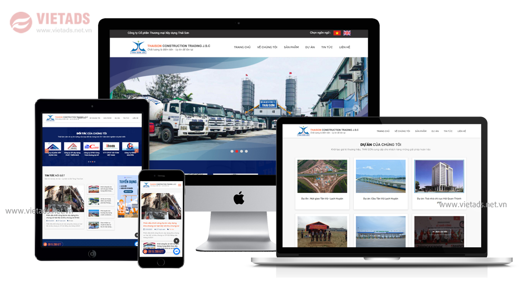 VIETADS thiết kế website chuyên nghiệp, chuẩn SEO với những công nghệ web mới nhất
