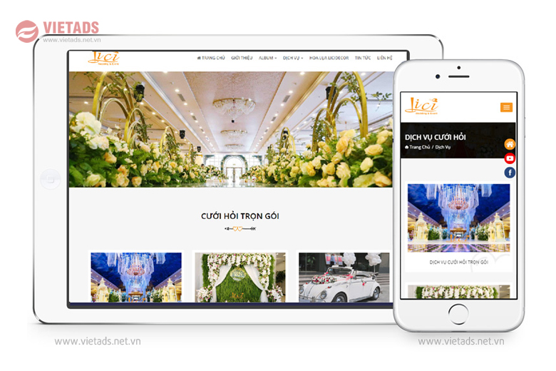 Thiết kế website dịch vụ cưới hỏi trọn gói đẹp, chuẩn Seo- VIETADS
