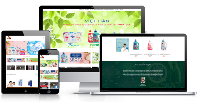 Mẫu website công ty nhập khẩu, phân phối hóa mỹ phẩm đẹp, chuẩn Seo- VIETADS