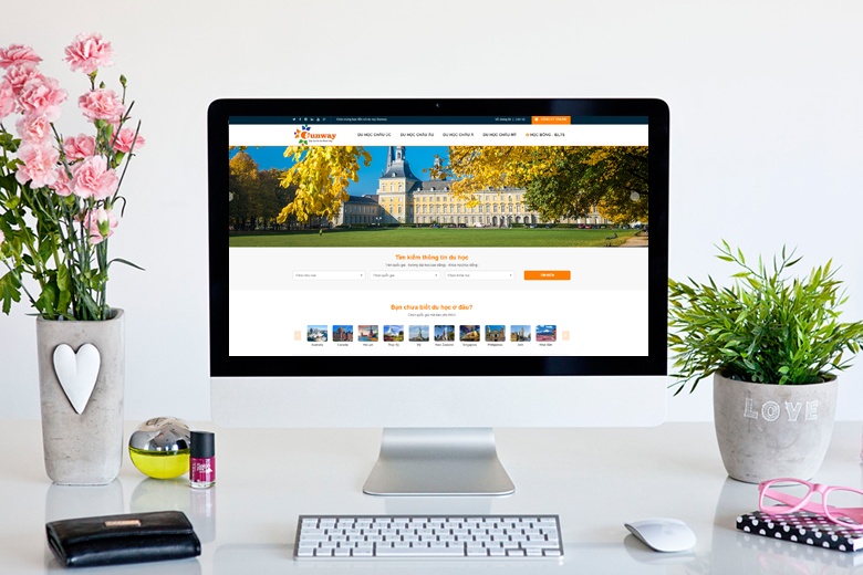 Mẫu website tư vấn du học đẹp, chuyên nghiệp, chuẩn SEO được thiết kế bởi VIETADS