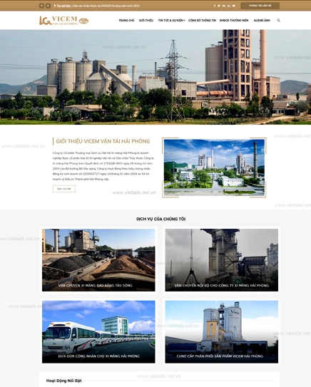 Mẫu website giới thiệu công ty Xi Măng Hải Phòng