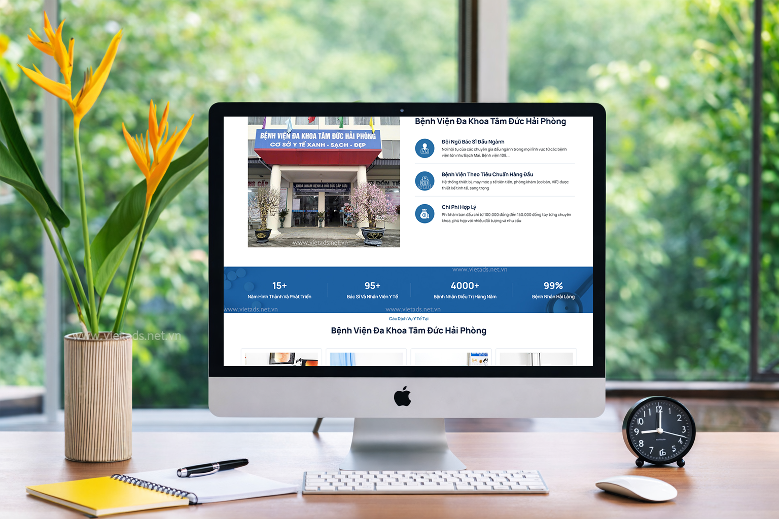 thiết kế web bệnh viện Tâm Đức Hải Phòng- Vietads