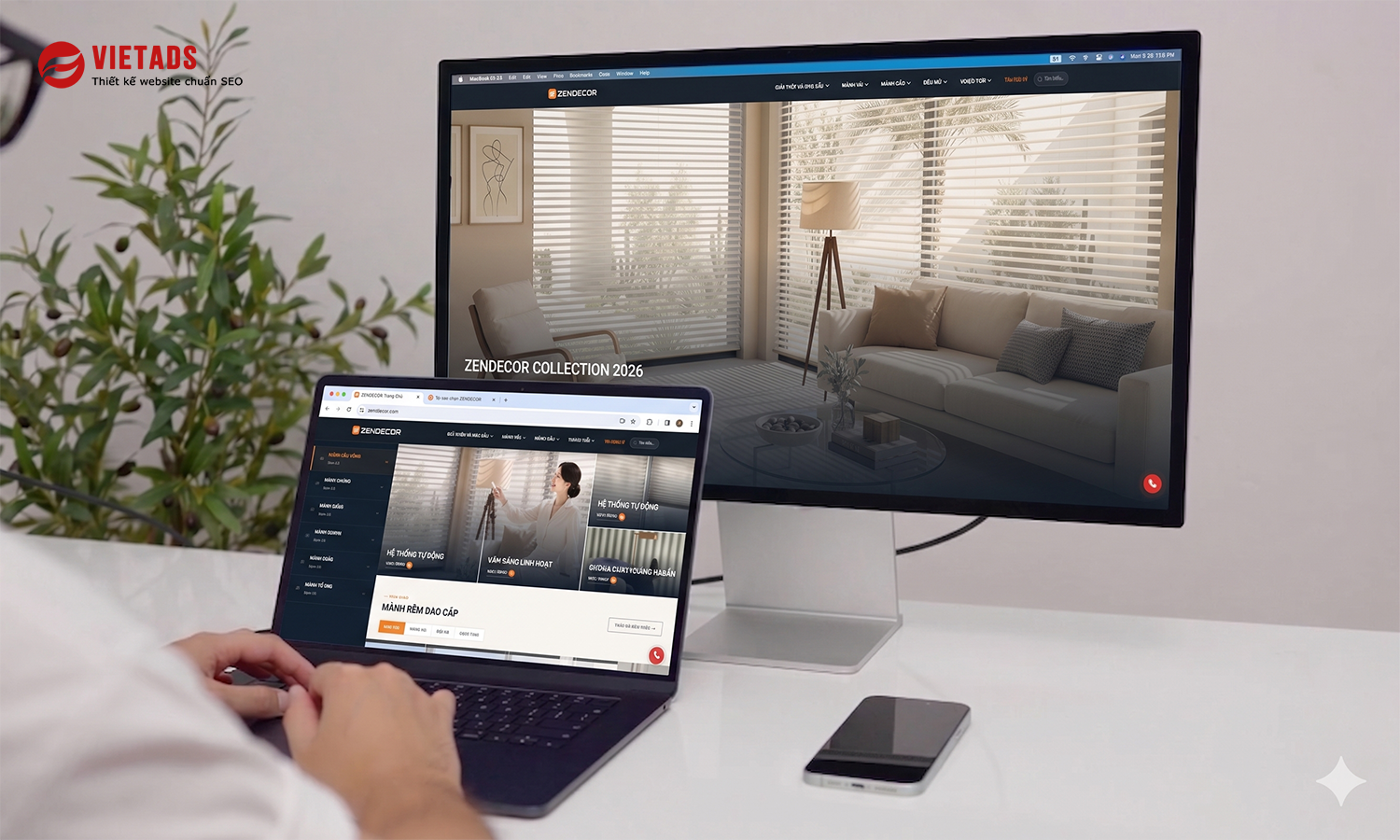 Thiết Kế Website Rèm Cửa Đẹp, Cao Cấp Cho Thương Hiệu ZENDECOR – VIETADS